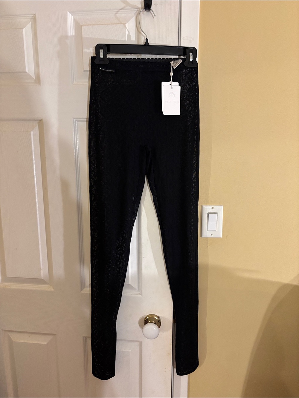 Marine Serre Black Lace-Overlay Women’s Jeggings